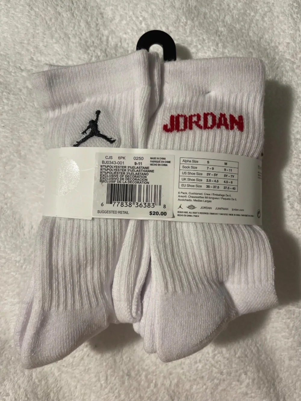 Jordan Crew Socks white 3 pack